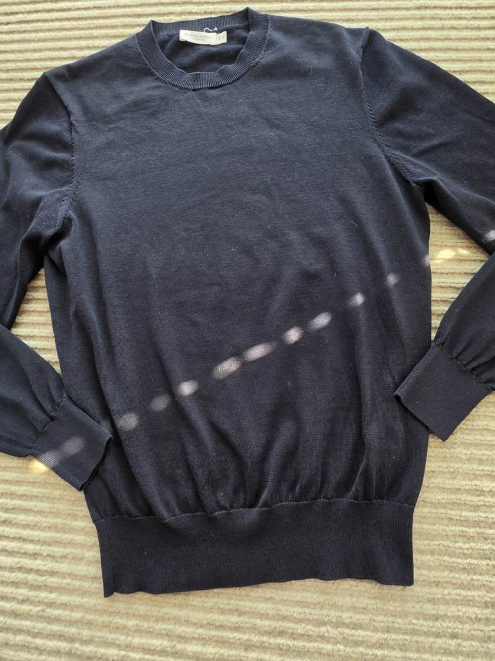 Two Suitsupply Men's Size S Cotton/silk Navy Crewneck & Black Merino Collared.